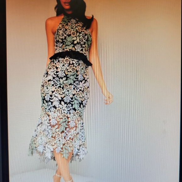 COPY - Chi-Chi halter neck lace crochet sheer ham midi dress, size us 6. - Picture 11 of 14